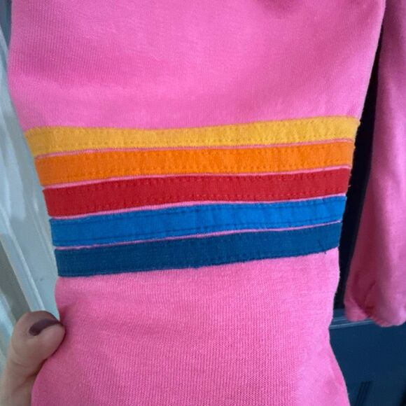 Aviator Nation Rainbow Stitch Sweatpants in Paris Pink Size Small - Picture 7 of 7